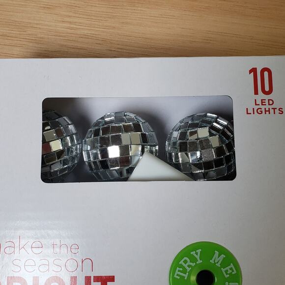 Make The Season Bright Battery Operated LED Disco Ball Lights Set Of 10 Retro - Picture 6 of 6